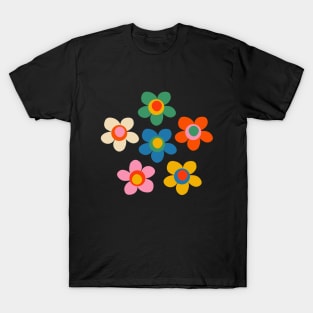 Whimsical Maisie Flowers Cute Simple Colorful Floral T-Shirt